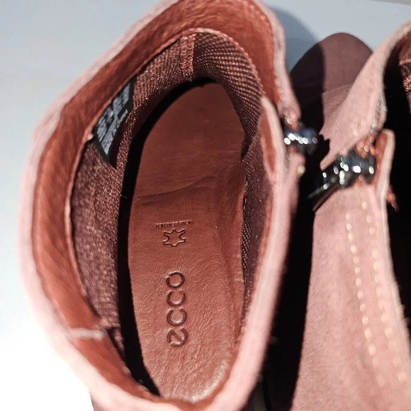 NEW Ecco Shape 35 Sartorelle Ankle Boot EU 40 Red Suede Water Resistant Low Heel - Picture 10 of 14